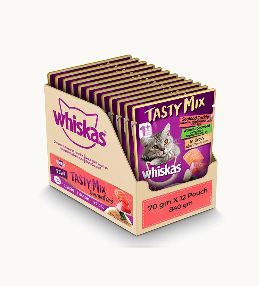 Whiskas Adult Tasty Mix Wet Cat Food- Buy Mongo-Themed Pet food Online | mongo
