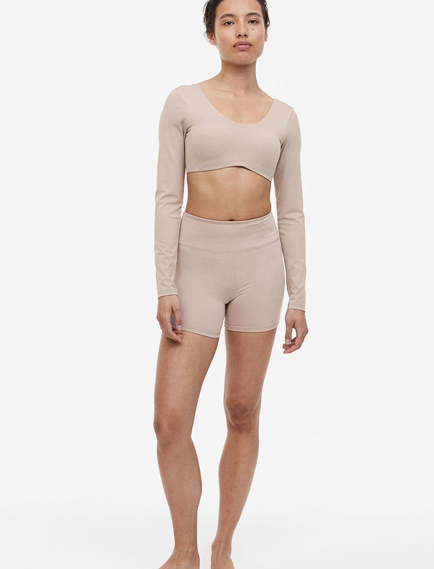 Long Sleeved Sports Crop Top- Buy Mongo-Themed yoga fashion Online | mongo