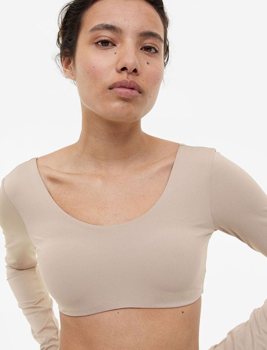 Long Sleeved Sports Crop Top- Buy Mongo-Themed yoga fashion Online | mongo
