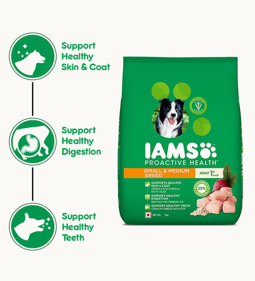 IAMS Adult Dry Dog Food for Small & Medium Breed Dogs, Chicken Flavor- Buy Mongo-Themed Pet food Online | mongo