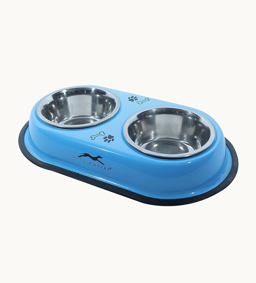 PETS EMPIRE Food Bowls Feeder for Dog & Cat Double Diner Stainless Steel Pet Bowl- Buy Mongo-Themed Pet food Online | mongo