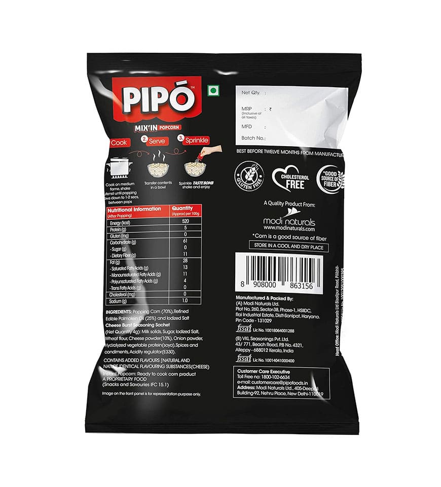 PIPO Mix'in Instant Popcorn with Taste Bomb- Buy Mongo-Themed grocery Online | mongo